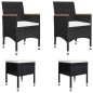 vidaXL Juego de comedor de jardín de 5 piezas negro vidaXL Juego de comedor de jardín de 5 piezas negro