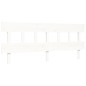 vidaXL Cama matrimonio personas mayores cabecero madera maciza blanco