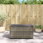 vidaXL Banco de jardín con cojín ratán sintético gris 116x46x57 cm vidaXL Banco de jardín con cojín ratán sintético gris 116x46x57 cm