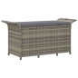 vidaXL Banco de jardín con cojín ratán sintético gris 116x46x57 cm vidaXL Banco de jardín con cojín ratán sintético gris 116x46x57 cm