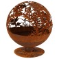 Esschert Design Brasero con flores cortadas a láser oxidado FF294 Esschert Design Brasero con flores cortadas a láser oxidado FF294