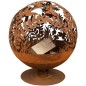 Esschert Design Brasero con flores cortadas a láser oxidado FF294 Esschert Design Brasero con flores cortadas a láser oxidado FF294