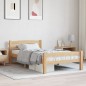 vidaXL Estructura de cama de madera maciza de pino 100x200 cm vidaXL Estructura de cama de madera maciza de pino 100x200 cm
