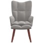 vidaXL Sillón de relax con taburete de terciopelo gris claro vidaXL Sillón de relax con taburete de terciopelo gris claro