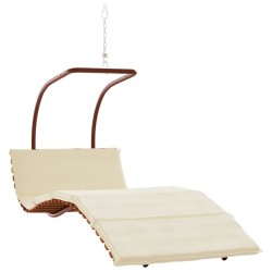 vidaXL Tumbona colgante con cojín madera maciza de álamo y tela