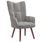vidaXL Sillón de relax con taburete de terciopelo gris claro vidaXL Sillón de relax con taburete de terciopelo gris claro