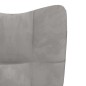 vidaXL Sillón de relax con taburete de terciopelo gris claro vidaXL Sillón de relax con taburete de terciopelo gris claro