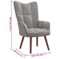 vidaXL Sillón de relax con taburete de terciopelo gris claro vidaXL Sillón de relax con taburete de terciopelo gris claro