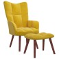 vidaXL Sillón de relax con taburete terciopelo amarillo mostaza vidaXL Sillón de relax con taburete terciopelo amarillo mostaza