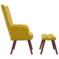 vidaXL Sillón de relax con taburete terciopelo amarillo mostaza vidaXL Sillón de relax con taburete terciopelo amarillo mostaza
