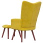 vidaXL Sillón de relax con taburete terciopelo amarillo mostaza vidaXL Sillón de relax con taburete terciopelo amarillo mostaza