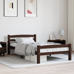 vidaXL Estructura de cama madera maciza pino marrón oscuro 100x200 cm