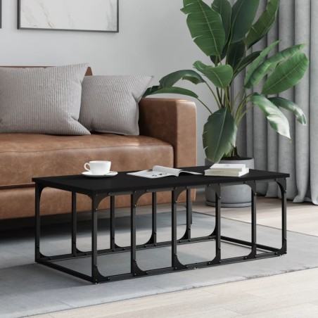 vidaXL Mesa de centro madera de ingeniería negra 100x50x35,5 cm