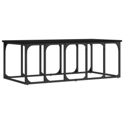 vidaXL Mesa de centro madera de ingeniería negra 100x50x35,5 cm