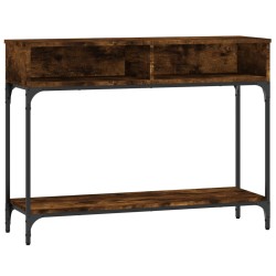 vidaXL Mesa consola madera de ingeniería roble ahumado 100x30,5x75 cm