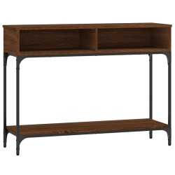 vidaXL Mesa consola madera de ingeniería marrón roble 100x30,5x75 cm