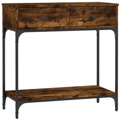 vidaXL Mesa consola madera de ingeniería roble ahumado 75x34,5x75 cm