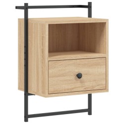 vidaXL Mesita de noche de pared roble Sonoma 40x30x61 cm