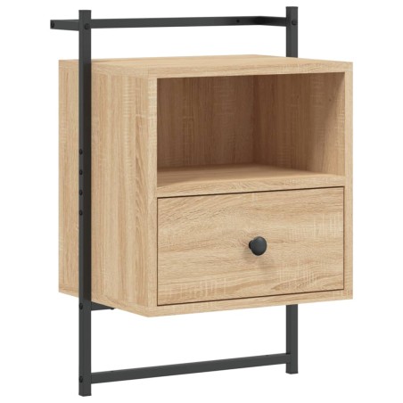 vidaXL Mesita de noche de pared roble Sonoma 40x30x61 cm