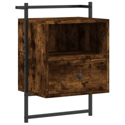 vidaXL Mesita de noche de pared roble ahumado 40x30x61 cm