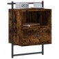 vidaXL Mesita de noche de pared roble ahumado 40x30x61 cm vidaXL Mesita de noche de pared roble ahumado 40x30x61 cm