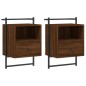 vidaXL Mesitas de noche de pared 2 unidades marrón roble 40x30x61 cm vidaXL Mesitas de noche de pared 2 unidades marrón roble 40x30x61 cm