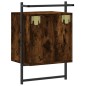 vidaXL Mesita de noche de pared roble ahumado 40x30x61 cm vidaXL Mesita de noche de pared roble ahumado 40x30x61 cm