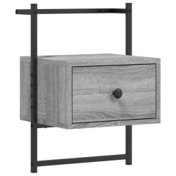 vidaXL Mesita de noche de pared gris Sonoma 35x30x51 cm