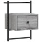vidaXL Mesita de noche de pared gris Sonoma 35x30x51 cm