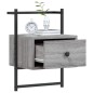 vidaXL Mesita de noche de pared gris Sonoma 35x30x51 cm