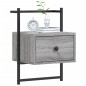 vidaXL Mesita de noche de pared gris Sonoma 35x30x51 cm