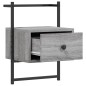 vidaXL Mesita de noche de pared gris Sonoma 35x30x51 cm