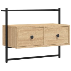 vidaXL Mueble TV de pared madera ingeniería roble Sonoma 60,5x30x51 cm