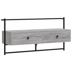vidaXL Mueble TV de pared madera ingeniería gris Sonoma 100,5x30x51 cm