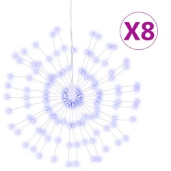 vidaXL Luces de Navidad de estrellas 8 uds 140 LED azul 17 cm