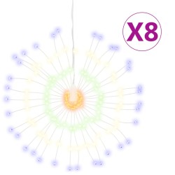 vidaXL Luces de Navidad de estrellas 8 uds 140 LED de colores 17 cm
