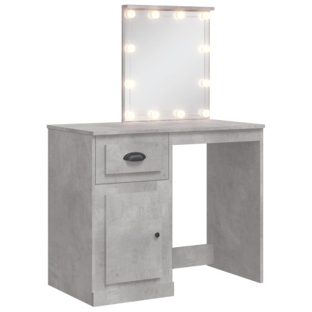 vidaXL Tocador con luces LED gris hormigón 90x42x132,5 cm