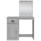 vidaXL Tocador con luces LED gris Sonoma 90x42x132,5 cm vidaXL Tocador con luces LED gris Sonoma 90x42x132,5 cm