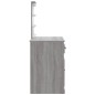 vidaXL Tocador con luces LED gris Sonoma 90x42x132,5 cm vidaXL Tocador con luces LED gris Sonoma 90x42x132,5 cm