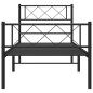 vidaXL Estructura de cama con cabecero y estribo metal negro 100x190cm vidaXL Estructura de cama con cabecero y estribo metal negro 100x190cm