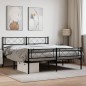 vidaXL Estructura de cama cabecero y pie de cama metal negro 140x200cm vidaXL Estructura de cama cabecero y pie de cama metal negro 140x200cm