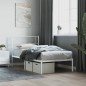 vidaXL Estructura de cama de metal con cabecero blanco 90x190 cm vidaXL Estructura de cama de metal con cabecero blanco 90x190 cm