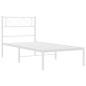 vidaXL Estructura de cama de metal con cabecero blanco 90x190 cm vidaXL Estructura de cama de metal con cabecero blanco 90x190 cm