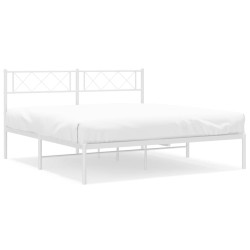 vidaXL Estructura de cama de metal con cabecero blanca 140x190 cm