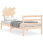 vidaXL Estructura de cama individual con cabecero madera maciza vidaXL Estructura de cama individual con cabecero madera maciza
