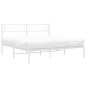 vidaXL Estructura de cama de metal con cabecero blanca 140x190 cm vidaXL Estructura de cama de metal con cabecero blanca 140x190 cm