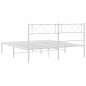 vidaXL Estructura de cama de metal con cabecero blanca 140x190 cm vidaXL Estructura de cama de metal con cabecero blanca 140x190 cm