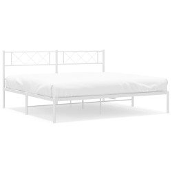 vidaXL Estructura de cama de metal con cabecero blanco 180x200 cm