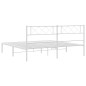 vidaXL Estructura de cama de metal con cabecero blanco 180x200 cm vidaXL Estructura de cama de metal con cabecero blanco 180x200 cm