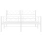 vidaXL Estructura cama metal con cabecero y estribo blanco 140x200 cm vidaXL Estructura cama metal con cabecero y estribo blanco 140x200 cm